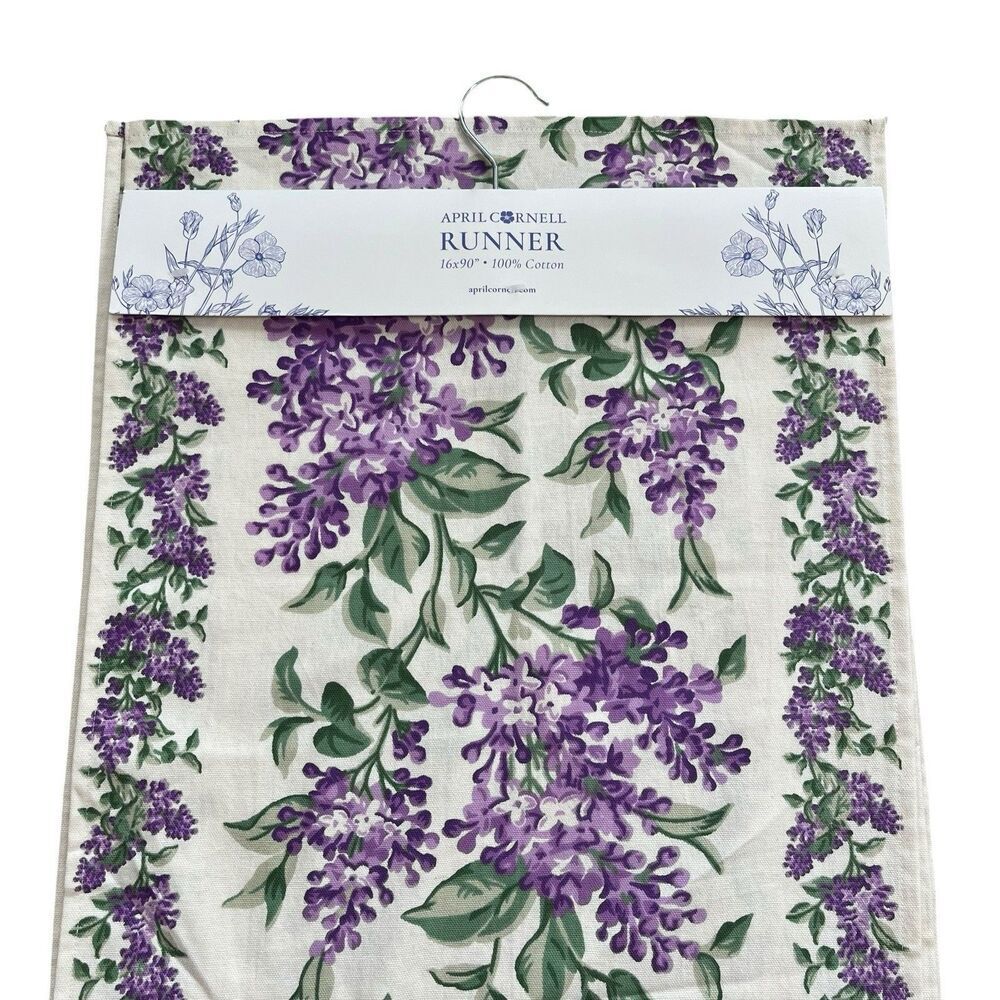 NWT April Cornell Lilac Festival Table Runner Decor